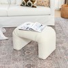 KINWELL 28" Wide Arched Bridge Boucle Upholstered Footstool Ottoman - 3 of 4