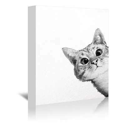 Sneaky Cat by Laura Graves - Wrapped Canvas Wall Art - Americanflat
