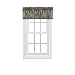 Ellis Stacey 1.5" Rod Pocket High Quality Fabric Solid Color Window Balloon Valance 60"x15" Grey - 1 of 4