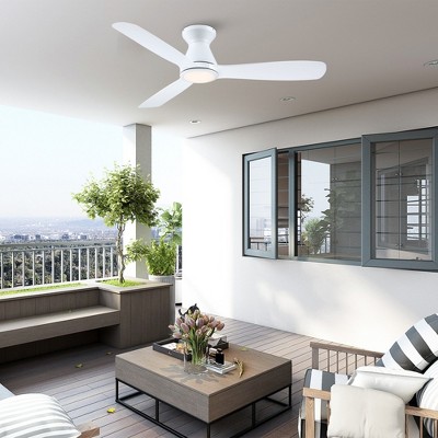 52" White Brushed Acrylic LED Ceiling Fan with Remote