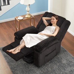 Oversized 360° Swivel Rocker Recliner Chair, Weight Capacity 3400LBS Extra Wide Manual Recliners, Soft Corduroy Fabric Single Lazy Sofa Chair - 1 of 4