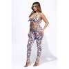 Slickblue Women's Aqua Printed Jumpsuit, Tie Detail Waist, Casual Day to Night Style, Size S-L - 2 of 4