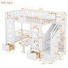 Grungis Twin Over Twin Loft Bed with Changeable Table,Bunk Bed with Ladder Turn into Upper Bed and Down Desk,Loft and Bunk Bed for Bedroom - 3 of 4