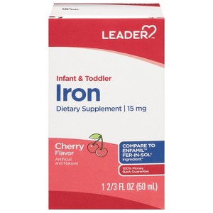 Leader 15 mg Infant & Toddler Cherry Flavor Iron 1.67 fl oz - 1 of 4