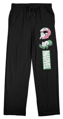 Marvel Comics Manga Cat Icons Men's Black Sleep Pajama Pants