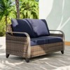 EAGLE PEAK Wicker Outdoor Patio Sofa Modern Rattan Patio Furniture Loveseat for Backyard Deck Porch Balcony, 2 Seat Loveseat - 2 of 4