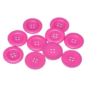 Unique Bargains Resin Round Flat 4-Hole DIY Craft Sewing Buttons 60L 1.5" 10 Pcs - 1 of 4