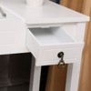 White Density Board Painted Two Drawers Flip-up Mirror Straight Legs Dressing Table Set - 2 of 4