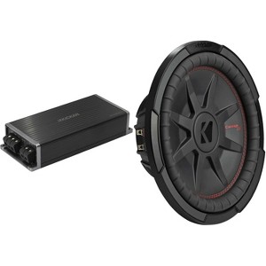 Kicker Marine KPX500.1 Powersports Amp & 12" CompRT DVC 2 Ohm. Subwoofer Audio Upgrade - 1 of 4