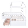 NicBex Twin Size Platform Bed 120" L Modern House-Shaped Pine Bed Frame with 3 Drawers and L-Shaped Beds for Bedroom, No Box Spring Required, White - 4 of 4