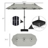 Double-sided Outdoor Patio Umbrella with Solar Lights and Base, Dining Table Umbrella Push Button Tilt - 3 of 4