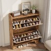 Narrow Shoe Cabinet for Entryway Storage, Slim Freestanding Organizer with 2 Flip Drawers and Hooks, Hidden Shoe Storage for Hallway, Foyer, Garage - 4 of 4