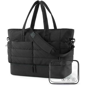 Generic Large Travel Duffel Bag with Shoe Compartment, Puffer Carry-On Gym Weekender Bag for Women - 1 of 4