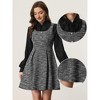 INSPIRE CHIC Women's Sleeveless Square Neck Plaid Fit and Flare Tweed Dresses - 2 of 4