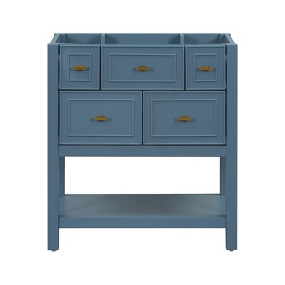 NicBex 29.5" Bathroom Storage Cabinet without Sink, Morden Bathroom Vanity, 5 Drawers and 1 Open Storage Shelf for Bathroom