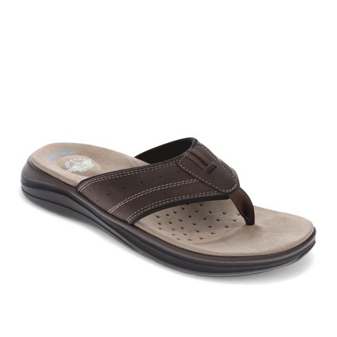 Dockers Mens Banks Casual Flip Flop Sandal Shoe Dark Brown black