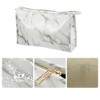 Unique Bargains Makeup Bag Cosmetic Travel Bag Make Up Brush Organizer Bag Marble Makeup Storage Toiletry Bag for Women 9"x3"x6" 1 Pcs - 3 of 4