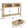 Homhougo Entryway Table, Wood Console Table with 2 Glass Drawers Ivory - 2 of 4