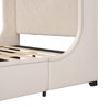 Okak Queen Size Velvet Platform Bed Frame with Big Storage Drawer Upholstered Modern Bed with Wingback Headboard Easy to Assemble, Beige - 4 of 4