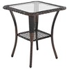 Cesicia 3-piece Outdoor Chair Set with Soft Cushions, Rattan Seating Group with Swiveling Chairs and Tea Table for Garden, Patio, or Balcony - 4 of 4