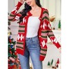 Whizmax Women's Ugly Christmas Sweater Open Front Caidigans Knitted Long Sleeve Sweaters Cardigan - 2 of 4