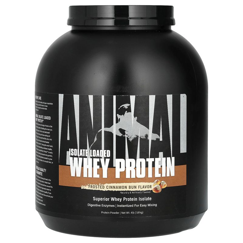 Animal Isolate Loaded Whey Protein Powder, Frosted Cinnamon Bun, 4 lbs (1.81 kg), 1 of 3