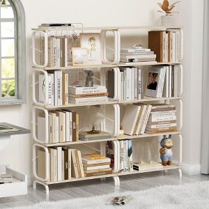 Floor Standing Tall Bookshelf, Vintage 5 Tier Display Storage Open Bookshelf, Industrial Tall Bookcase Organizer for Living Room Bedroom Home Office - 1 of 4