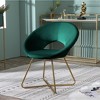 Silky Vanity Chair with Back,Velvet Accent Chair for Living Room,Criss Cross Chair with Gold Legs, Upholstered Vanity Chair for Bedroom - 2 of 4