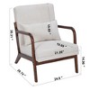 NicBix 15"Mid-Century Modern Accent Chair with Lumbar Pillow,Corduroy Fabric Armchair with Natural Cotton Cushion,Living Room Reading Chair - 3 of 4