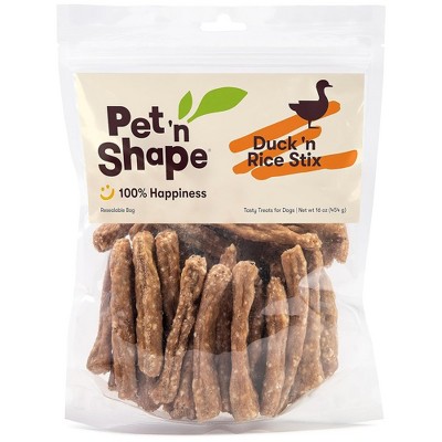 Pet 'n Shape Duck 'n Rice Stix Dog Treats 16 oz. Resealable Bag