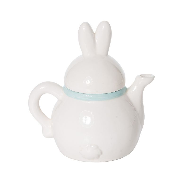Transpac Dolomite 7.5 in. White Easter Figural Bunny Teapot, 3 of 5