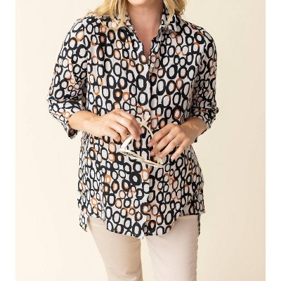 Women's Linen Circle Hidden Placket Big Shirt - habitat