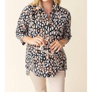 Women's Linen Circle Hidden Placket Big Shirt - habitat - 1 of 4