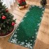 Christmas Snowflake Area Rug, Indoor Floor Carpet Washable with Non Slip Backing, Low Pile Stain Resistant Floor Mat for Living Room, Nursery - 2 of 4