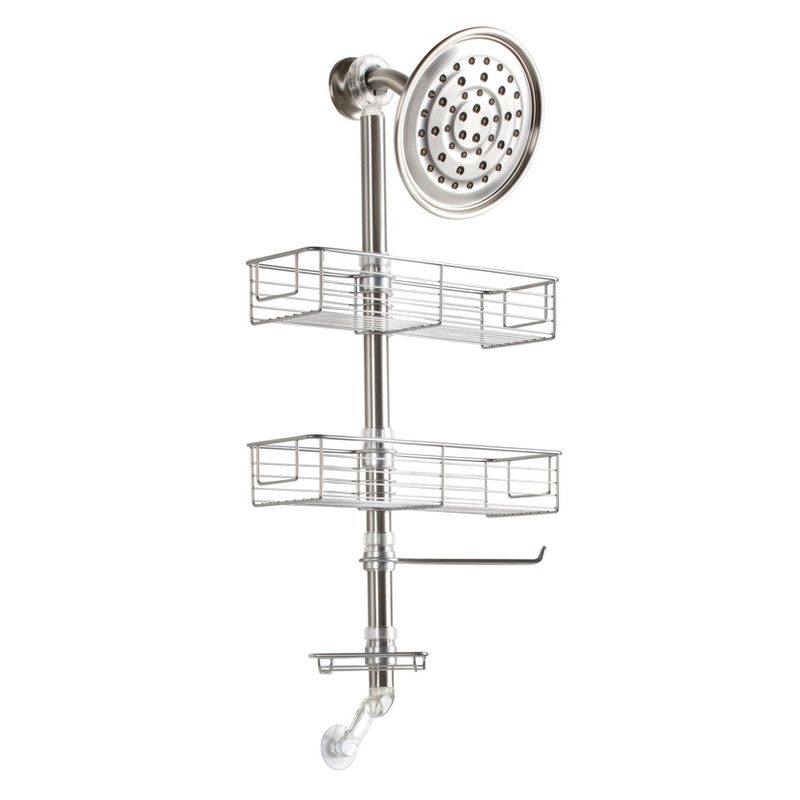 iDESIGN Forma Shower Caddy Station Brushed Stainless Steel, 3 of 8