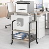 Printer Stand, Large Printer Table with Power Outlets and USB Ports, Mobile Printer Stand, 3 Tier Rolling Printer Cart with Adjustable Storage Shelf - 4 of 4