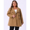 Agnes Orinda Women's Plus Size Winter Outfits Notched Lapel Double Breasted Overcoats - 2 of 4
