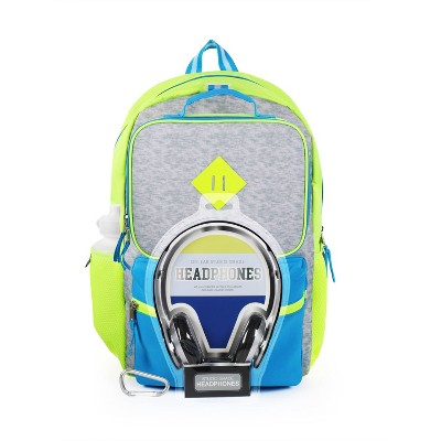 blue and gray backpack