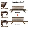 Adjustable Wooden Patio Daybed with Cushions -Compact Design for Small Spaces - 2 of 4