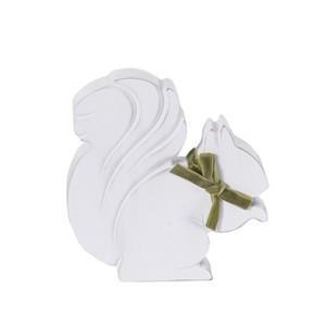 Transpac MDF Squirrel Decor Animal Figurine White Tabletop Accent for Fall Harvest Home Decoration Gift Giving - 1 of 1