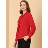 INSPIRE CHIC Women's Long Sleeve Pleated Tie Neck Office Blouses - 4 of 4