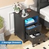Nightstand with Charging Station, 17.7"W LED Bedside Table End Table - 3 of 4