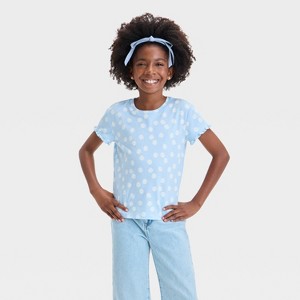 Girls' Short Sleeve Textured Knit T-Shirt - Cat & Jack™ - 1 of 3