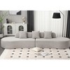 Modern Curved Modular Sofa w/3 Pillows - Plush Terrycloth, Minimalist, No Assembly, for Living Room, Apartment - 3 of 4