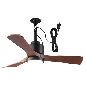 VACZON 42" Black Modern Smart LED Ceiling Fan with Remote and Lights - 1 of 4