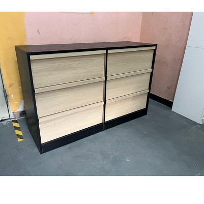 6-drawer-black wood grain paper