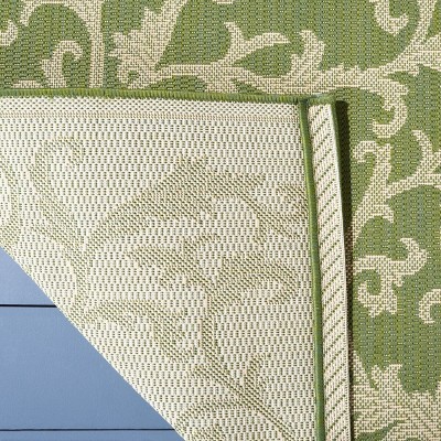 Olive & Natural Easy-Care Synthetic Runner Rug - 2'3" x 6'7"