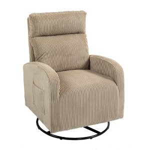 NicBex Corduroy Fabric Glider Swivel Chair,Upholstered Swivel Recliner Chairs with High Backrest,Modern Swivel Chair,Nursing Chair for Bedroom - 1 of 4