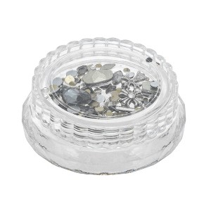 Unique Bargains Women's Elegant Rhinestone Nail Supplies Black 1 Set - 1 of 4