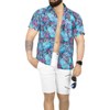 LA LEELA Mens Hawaiian Shirts Short Sleeve Button Down Shirt Floral Shirt Men Casual Holiday Party Caribbean Shirts for Men - 2 of 4